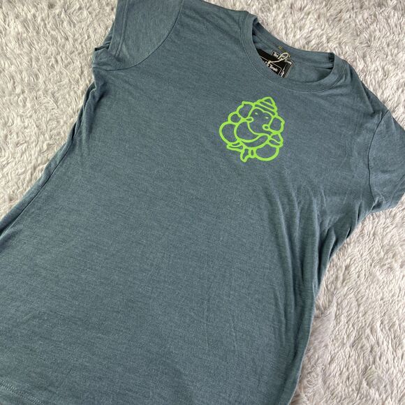 Third Eye Threads Shirt Womens Large Blue Green Yoga Elephant Athleisure Active - Picture 1 of 9